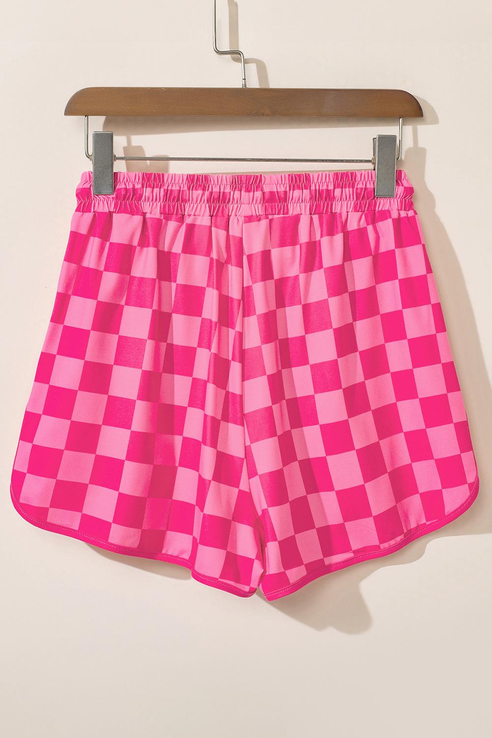 Mntaor Women's 2025 Checkered Drawstring Elastic Waist Casual Summer Shorts - Fitted Style with Adjustable Fit for Comfortable Outfit Mntaor Women's 2025 Checkered Drawstring Elastic Waist Casual Summer Shorts - Fitted Style with Adjustable Fit for Comfortable Outfit