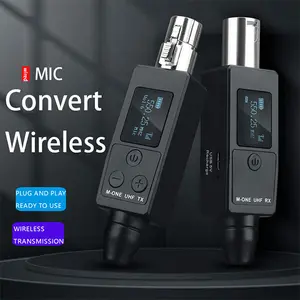 UHF Wireless Converter XLR Dynamic Mic Adapter Rechargeable Battery M-ONE UHF RX/TX Frequency Professional Audio System