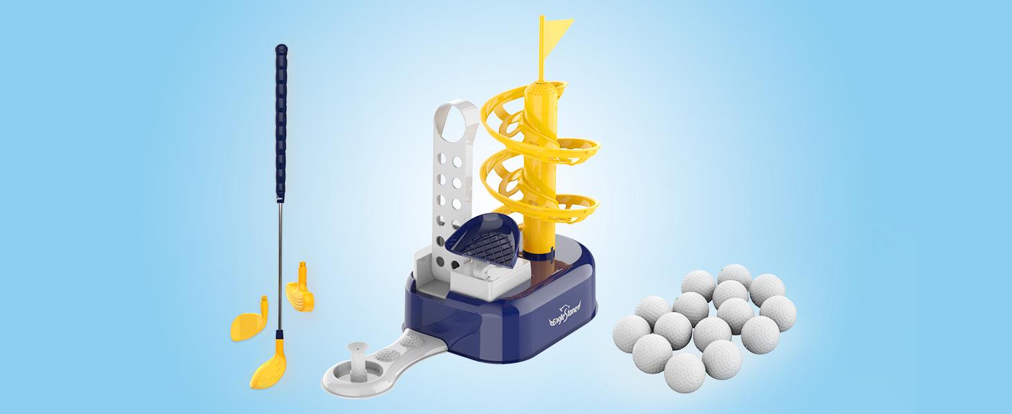EagleStone Golf Set with Foot Pedal Launcher, Golf Toy, Includes Adjustable Golf Club, 15 Balls & Golf Cart, Indoor&Outdoor Sports Gift, Valentine's Day gift EagleStone Golf Set with Foot Pedal Launcher, Golf Toy, Includes Adjustable Golf Club, 15 Balls & Golf Cart, Indoor&Outdoor Sports Gift, Valentine's Day gift