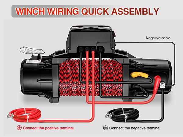 Nilight 12V Electric Winch 13000lbs ATV Trailer Winches with Synthetic Rope Fairlead Wired Handle & Infrared Remote Waterproof Winch for Truck Offroad