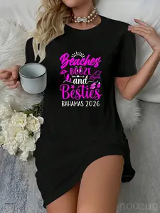 Trip Bahamas Caribbean 2026 Weekend Birthday Besties Casual Dress