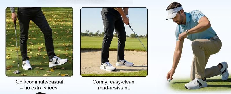 Golf Shoes Mens Waterproof Professional Outdoor Spiked Golf Cleats for Men