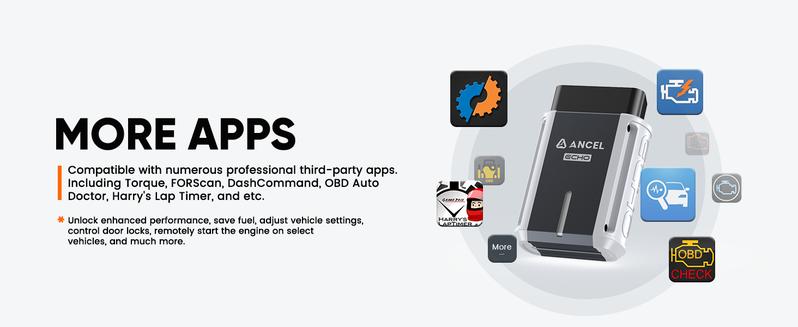 ANCEL Echo Bidirectional OBD2 Scanner – Full System Diagnostics, Oil & Brake Reset, Battery Registration, Bluetooth iOS & Android