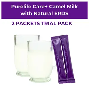 2 Packets of Purelife Care+ Camel Milk Powder with Natural ERDS (Enhanced Rapid Delivery System)
