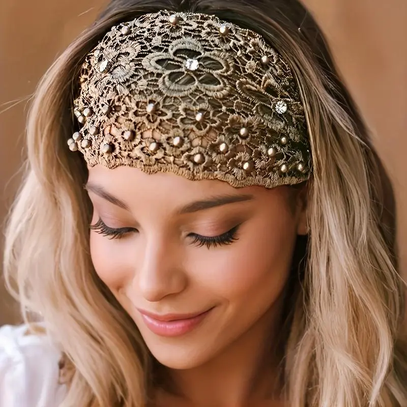 KC Chic Pearl Embellished Headbands Set Buy PEARL Wedding Swarovski and Pearls Headband and  main image 4