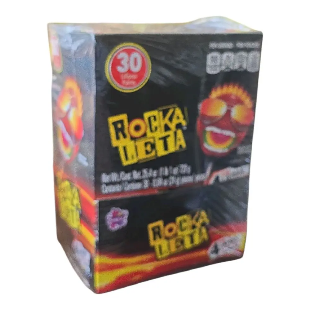 Rockaleta Display or Bag 4 Chili Layers & Gum Center Lollipop (30 Pieces) - Sweet Snack Mexican candy dulces mexicanos lollipops paleta con chile