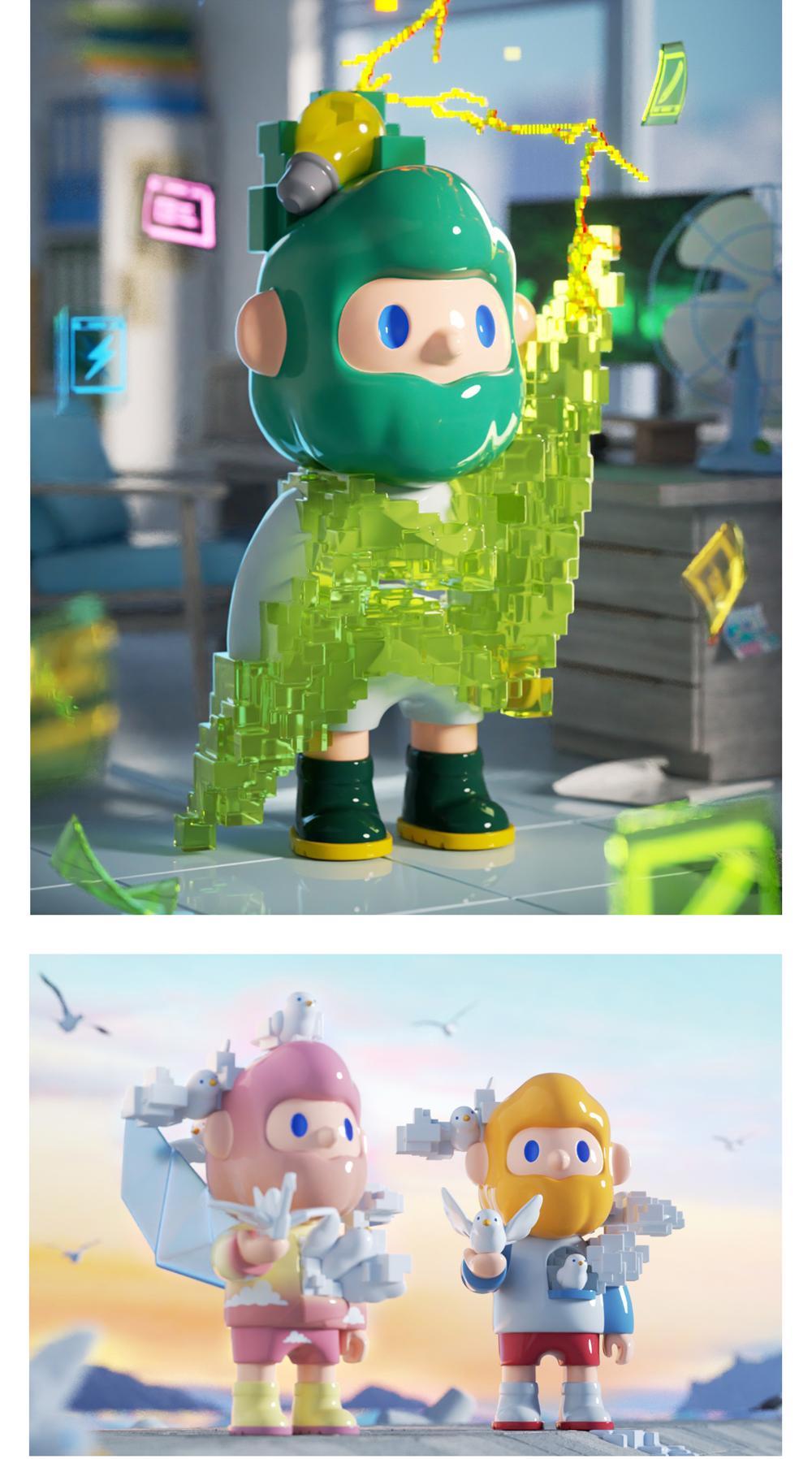 [FINDING UNICORN] FARMER BOB Pixel Universe Blind Box Cute Figures Desktop Ornament Collectible Toys Birthday Gifts HEVACHDBX6