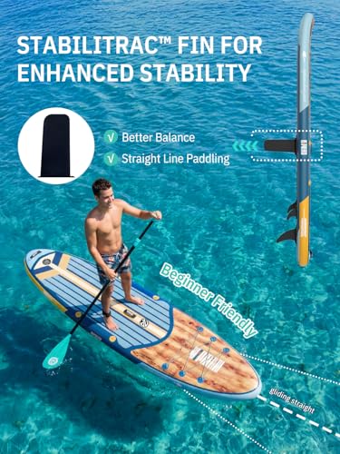 Niphean outdoor Inflatable Stand Up Paddle Board with SUP Accessories, Anti-Slip EVA Deck, 10’6’’ Inflatable Paddleboard for Adults & Youth of All Skill Level