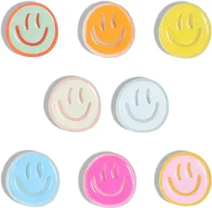 Fridge Magnets, 8 Pcs Colorful Strong Refrigerator Magnets, Small Heavy Duty Magnets for Whiteboard, Locker, Office & Kitchen, Mini Cute Smile Face Magnet, Funny Decorative Magnet for Classroom