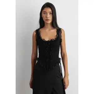 RUFFLED LACE TANK TOP