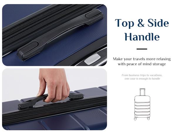 HomeSquad Hardside Luggage with Double Spinner Wheels, Lightweight Expandable Carry-On Suitcase, ABS Spinner Suitcase with Built-In TSA Lock