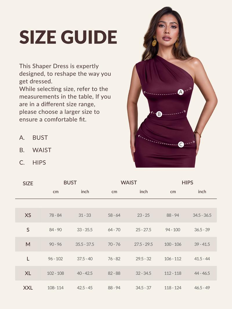 CurvySweet Women's Navy Blue One Shoulder Bodycon Midi Dress with Side Pleats & Built-In Shaping for Wedding Guest & Party gown formal womenswear