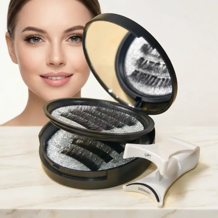 Soft Magnetic Eyelashes All-in-One Box,  Magnetic Eyelash Extensions, Waterproof, Reusable, Glue-Free, Eyeliner-Free Makeup 8-16mm