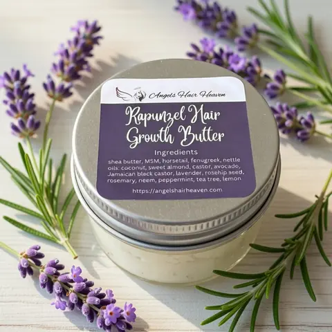 Rapunzel Hair Growth Butter with rosemary lavender Castor Oil & Fenugreek for Enhanced Scalp Health and Hair Regrowth