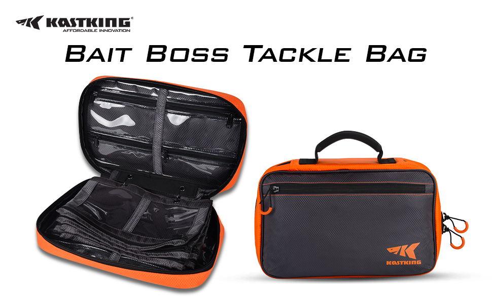 KastKing Bait Boss Lure Bag Utility Binder Tackle Bag - Soft Fishing Gear Bag, Self-Healing Zippers & Padded Handle Design