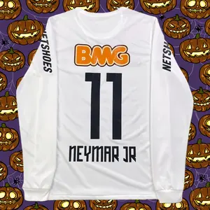 2011 2012 Home Retro WhiteNeymar #11 Long SleeveSoccer Jersey