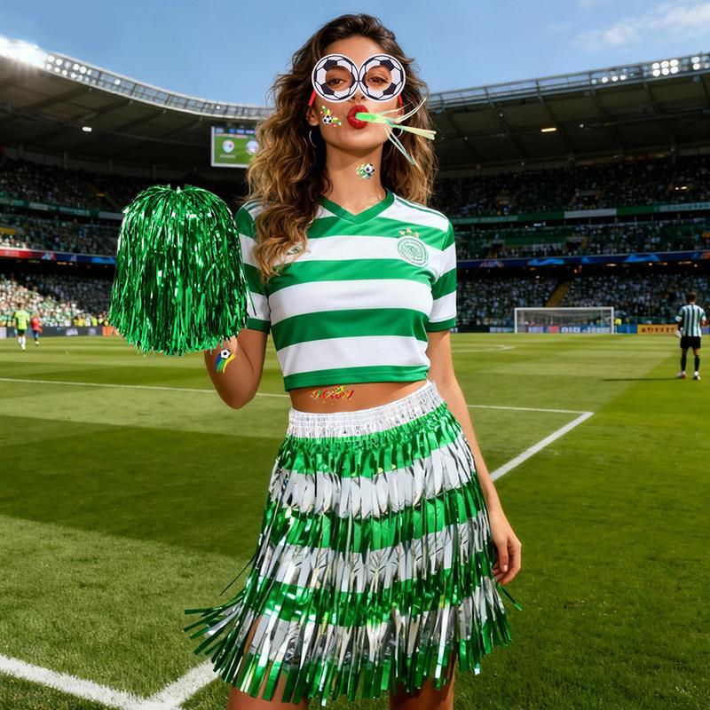 2026 World Cup Fan Gear Set Handheld Stick Whistle Cheerleader Skirt Eye Props Raincoat Fun Props for Fans Complete Set for Football Matches