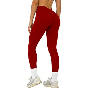 DEEFY LJ V-Back Scrunch Butt Leggings Women's High Waisted Tummy Control Workout Pants