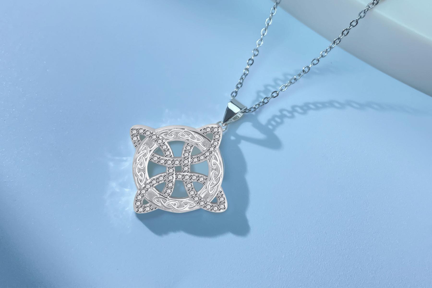 DRINSPER Witches Knot Necklace Hecate Goddess of Witches with Celtic Knot Design Pendant Necklace Goddess Jewlery Tetragrammaton Collar De Amuleto Proteción with Aritificial Gemstone Decor Fashion Jewelry Accessories Gift for Women TikTokShopBlackFriday