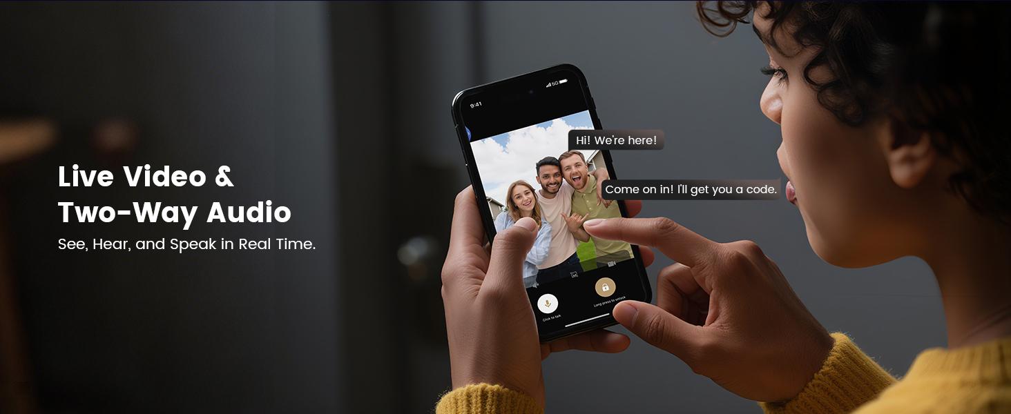 Smart Lock with Camera, 3-in-1 WiFi Doorbell Keyless Entry Door Lock, Deadbolt Lock for Front Door, Fingerprint, Keypad Code, App Control, IP65 Waterproof, BHMA, Support Alexa&Google Assistant