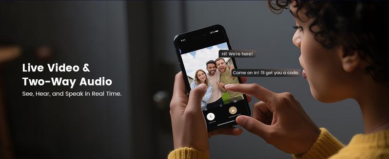 Smart Lock with Camera, 3-in-1 WiFi Doorbell Keyless Entry Door Lock, Deadbolt Lock for Front Door, Fingerprint, Keypad Code, App Control, IP65 Waterproof, BHMA, Support Alexa&Google Assistant