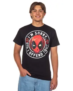 Marvel Deadpool Men's T-Shirt Sorry Did I Offend You Adult Short Sleeve Crewneck Tee (3X-Large)