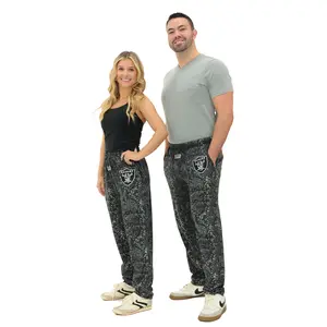 Zubaz NFL Adult Unisex Z88 Embroidered Post Pattern Pant, Las Vegas Raiders, X-Small