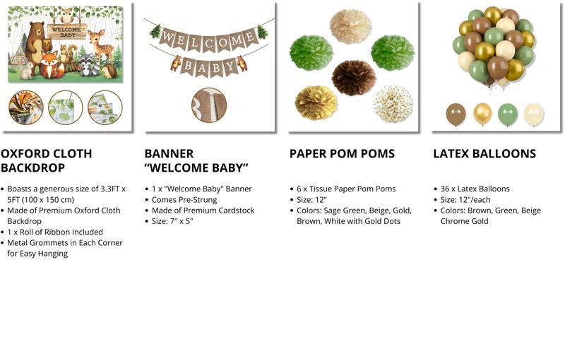 Woodland Baby Shower Party Decor – All-in-One Kit