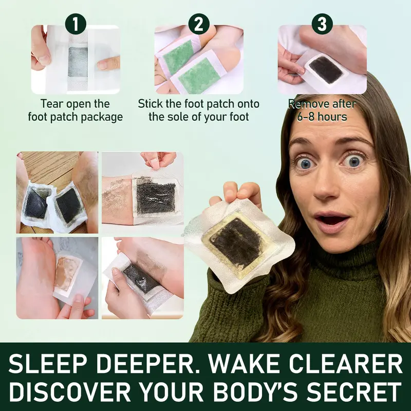 WakeSecret Natural Foot Detox Sheet Patch for Adults - Lavender, Ashwagandha, Magnesium, GABA, Valerian Root - Overnight Warming Care, Stress Relief, Sleep Aid, Soothing, Refreshing, Rebalancing - Beauty & Personal Hand & Foot Care