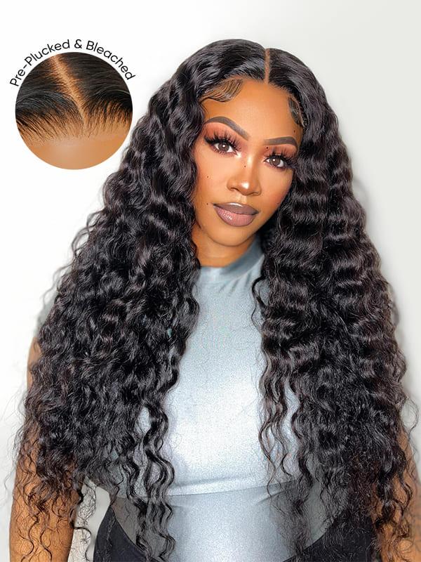 [NEW IN] West Kiss 200% Density Glueless Human Hair Wigs Deep Wave 7x5 Lace Closure Wig Pre Cut Lace Pre Bleached Pre Plucked Hairline