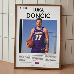 Luka Doncic Poster No Frame, Los Angeles Lakers Wall Art, Basketball Wall Art, Gift For Basketball Fans, Sports Room Decor, Vintage Decor Home