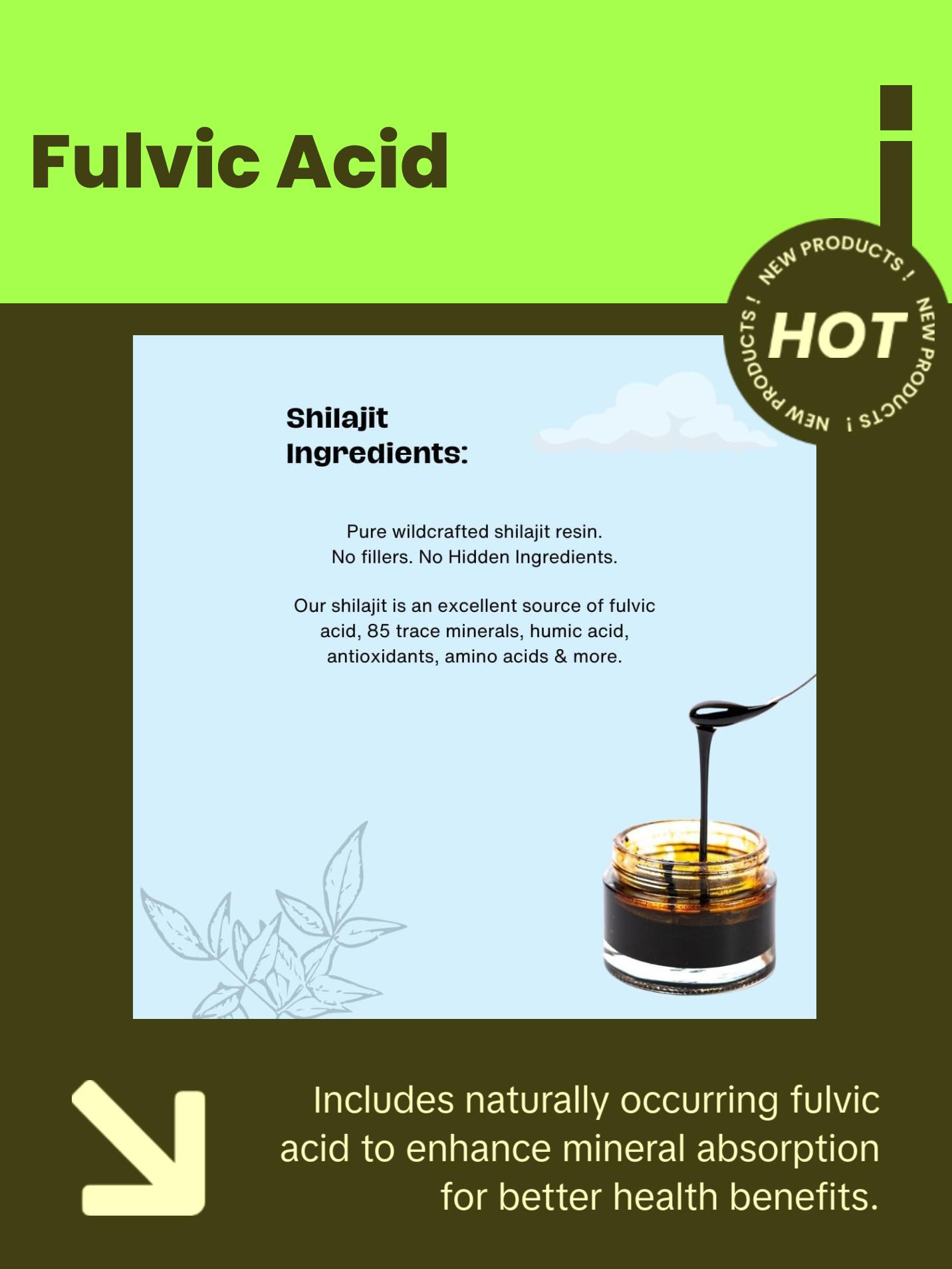 Pure Shilajit Resin with Spoon, High Nutritional Potency, Plant-Derived Trace Minerals & Fulvic Acid