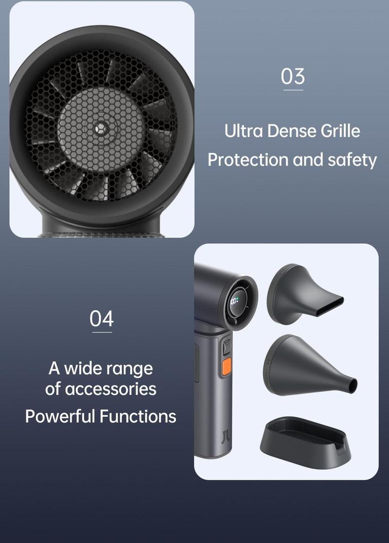 JISULIFE Portable Handheld Turbo Fan with 100 Speeds Adjustable Mini Personal Fan 9000mAh USB Rechargeable Battery Operated LED Display Powerful Cooling Solution