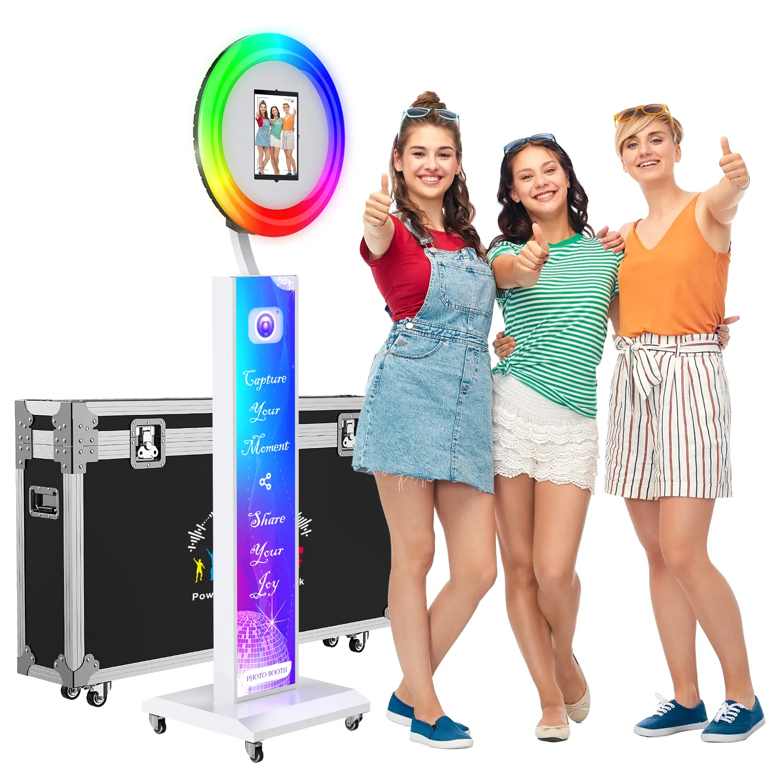MWE iPad Photo Booth Machine with Software, Portable Bluetooth Remote-Controlled Selfie Booth Accessory with Custom Logo, Electronic Gadgets for Wedding Rentals, Photoshoot & Selfie Accessories, Photoshoot Accessories