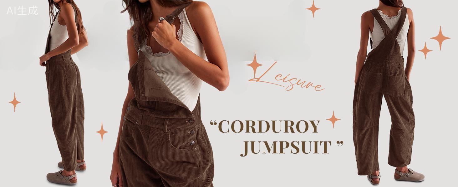 SCUSTY Corduroy Overalls for Women Barrel Wide Leg Bib Corduroy Pants Women Adjustable Romper Jumpsuit with Pockets Overallsgirl Womenswear SCUSTY Corduroy Overalls for Women Barrel Wide Leg Bib Corduroy Pants Women Adjustable Romper Jumpsuit with Pockets Overallsgirl Womenswear