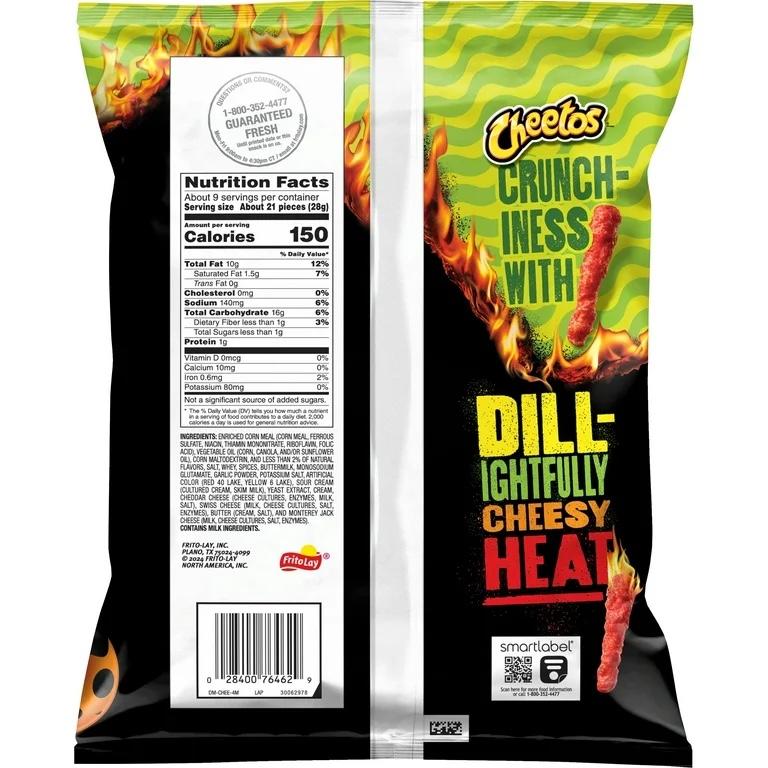 Flamin Hot Dill Pickle Crunchy Hot Cheetos Flavor Foods 8.50oz Snack Spicy