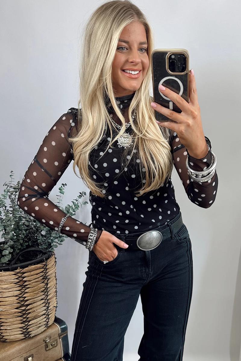 Znacicc Rose Print Mesh Top for Layering, Women's Slim Fit Mock Neck Long Sleeve Blouse , Perfect with Jeans & Jewelry for Going Out