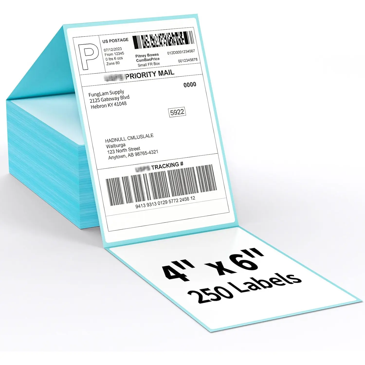 250-Pack 4x6 Fanfold Direct Thermal Shipping Labels, Perforated with Strong Adhesive for Label Printers (Office & Computer Equipment Use)