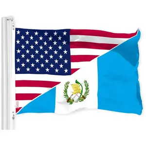 Guatemala USA Friendship Flag 3x5 – Guatemala & United States Banner with Brass Grommets, Outdoor Polyester Flag