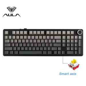 AULA F99 Pro Wireless Mechanical Gaming Keyboard, Gasket Hot Swappable Custom Keyboard with Pre-lubed Linear Switches, Side Printed PBT Keycaps, RGB Backlit, Tri-Mode 2.4GHz/USB-C/BT5.0, Computer PC Accessory