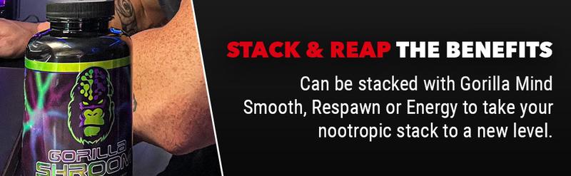 Gorilla Shroom Nootropic Mushroom Supplement -  Lion’s Mane, Cordyceps, Reishi, Maitake - For Energy, Immune Health & Focus - (30 Servings)