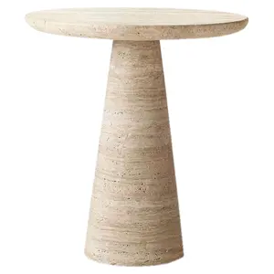 Troia Light Travertine Round End/Side