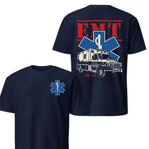 EMT For Life Ambulance Graphic Tee - Vintage Paramedic Shirt | Heavy Cotton EMS Squad Hoodie - First Responder Gift for Men Women