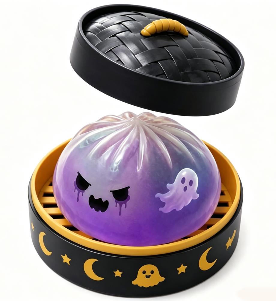 Halloween Cute Scary Ghost Maruko Squishy Squeeze Toy Set, Mini Portable Stress Toy, Sensory Products for Halloween Things, Party Treat Bag Fillers & Mini Gifts