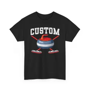 Personalized Curling Shirt Custom Name & Team Sports Tshirt USA Flag for Men & Women Curling Gifts USA Curling Apparel
