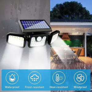 #Black Friday 2 Packs Solar Outdoor BLACK FRIDAY Lights 2500LM Security Lights, 3 Heads Dimmable Spot Lights with 3 Modes, lP65 Waterproof, For Yard, Garage, Porch, Pool, Garden, Barn, Patio, Christmas gifts