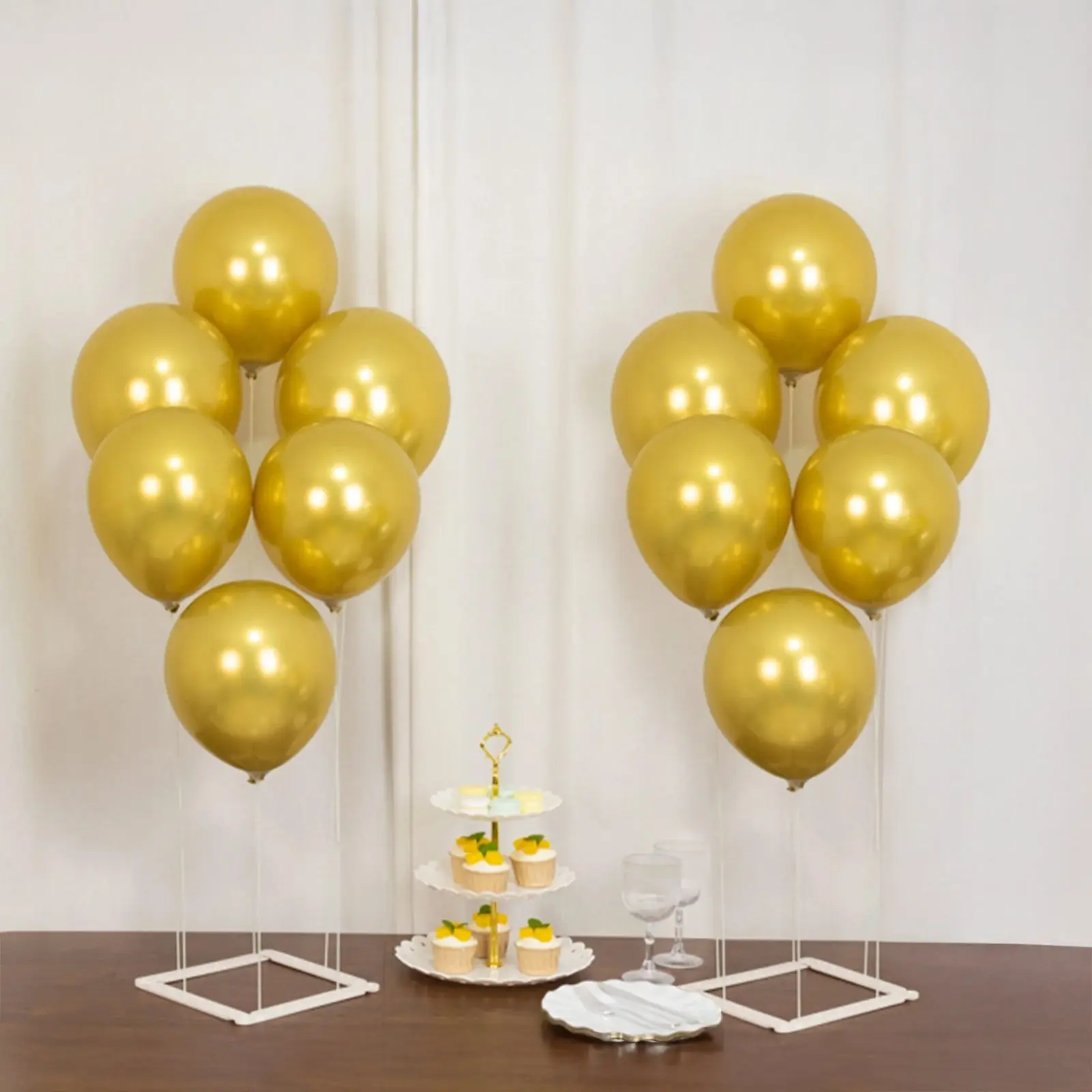 2-Pack White Plastic Balloon Column Stand Kit with Interlocking Base, DIY Shapeable Tower Stick Holder for Table Centerpieces, Party Decorations, Balloon Centerpieces For Tables, Party Balloons Decorations