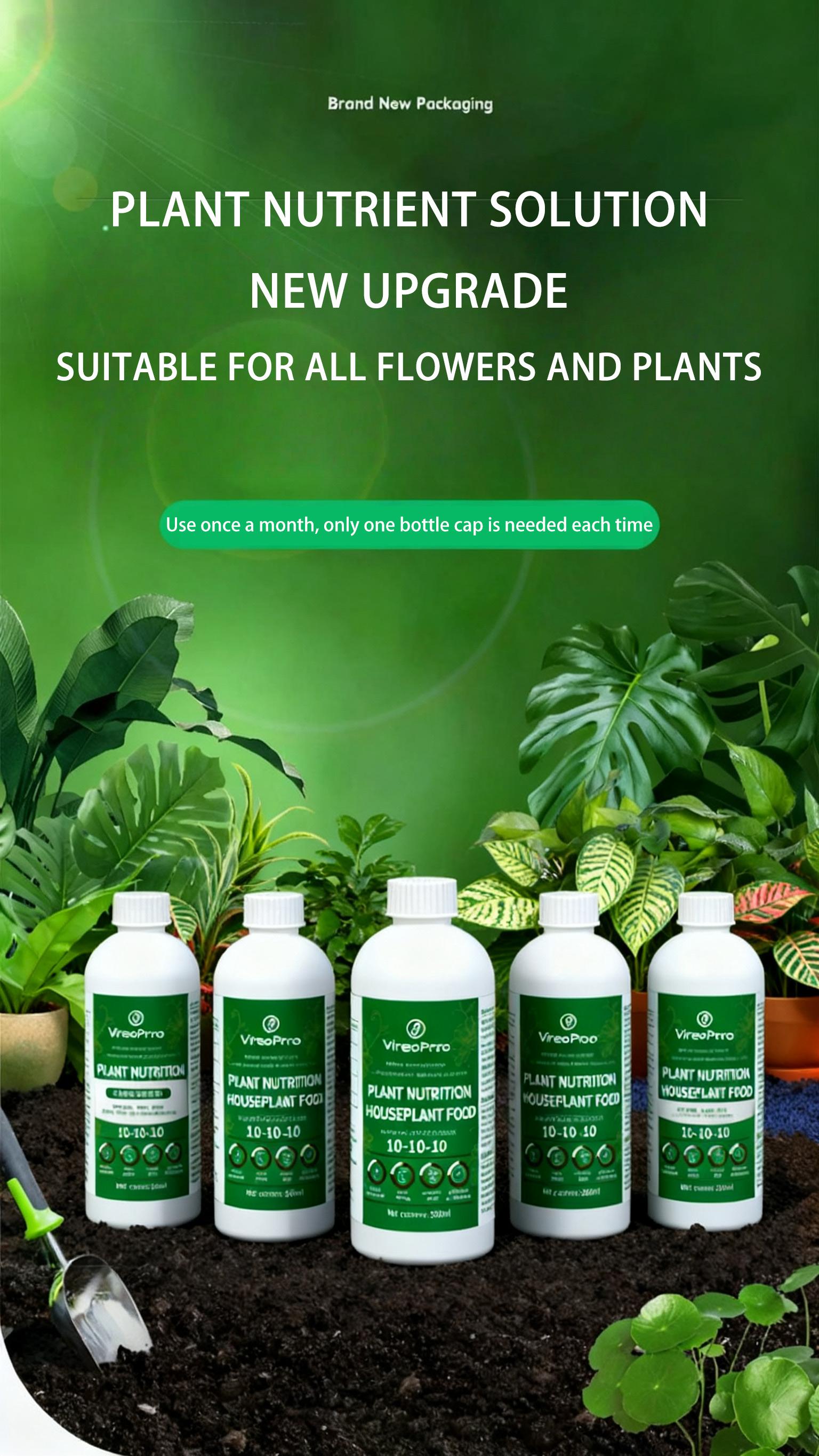 Plant Nutrient Solution – Liquid Fertilizer for Flowers, Vegetables & Indoor Plants