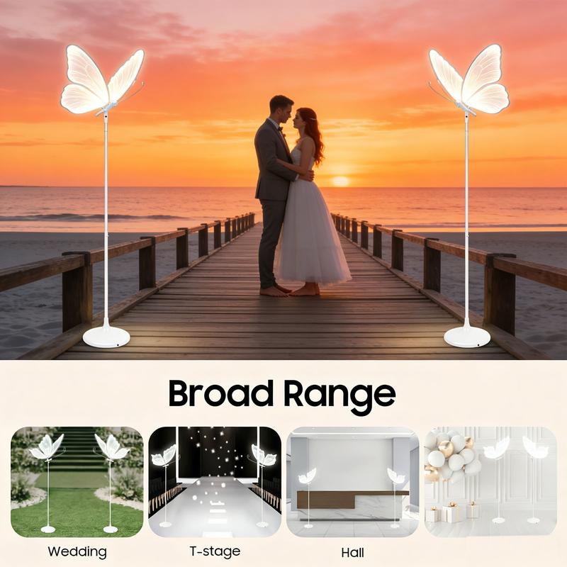 Two Pack 48W LED Butterfly Wedding Path Lights Indoor Floor Decor valentine gifts