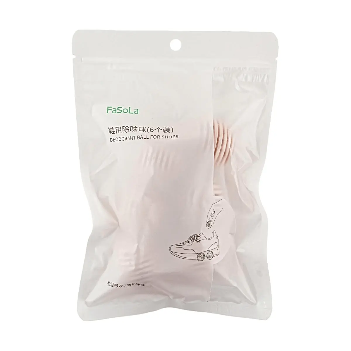 FaSoLa 6-Pack Footwear Deodorizer Balls - Sakura Peach Scent - Odor Absorber, Freshness Enhancer for Sneakers, Boots